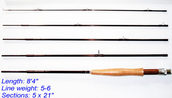 Dblue Customized Travel Fly Rod 8’4″ 5 pcs + Tube&Sock