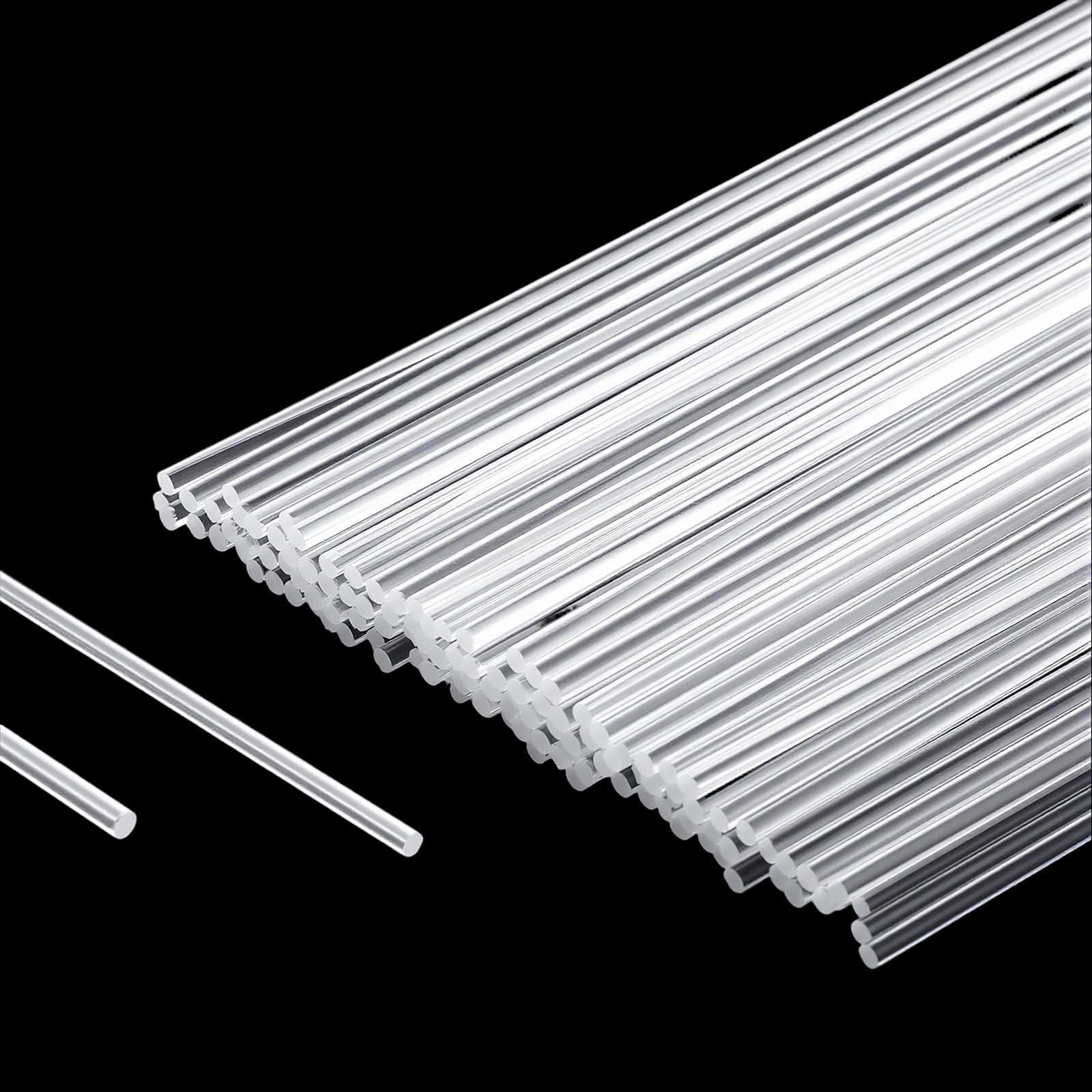 120 PCS 7.87 Inch Clear Acrylic Rods 2mm Cake Pop Topper Sticks DIY Crafts