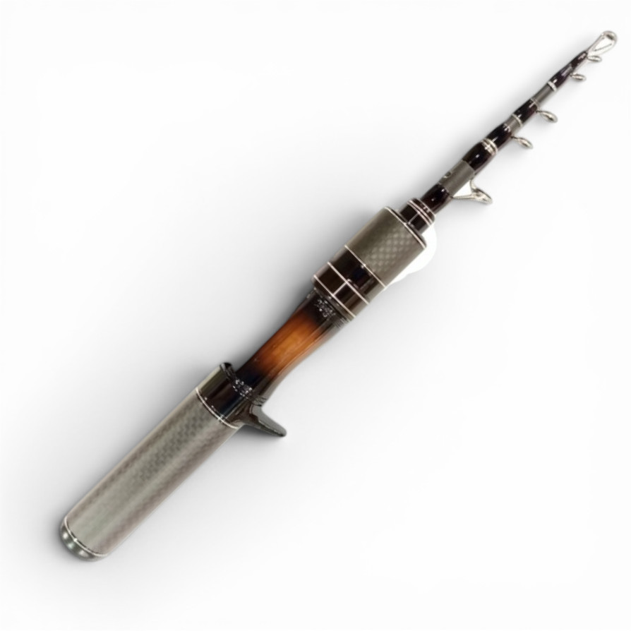Travel Telescopic Ultralight Fishing Rod Carbon Handle Camping Trip