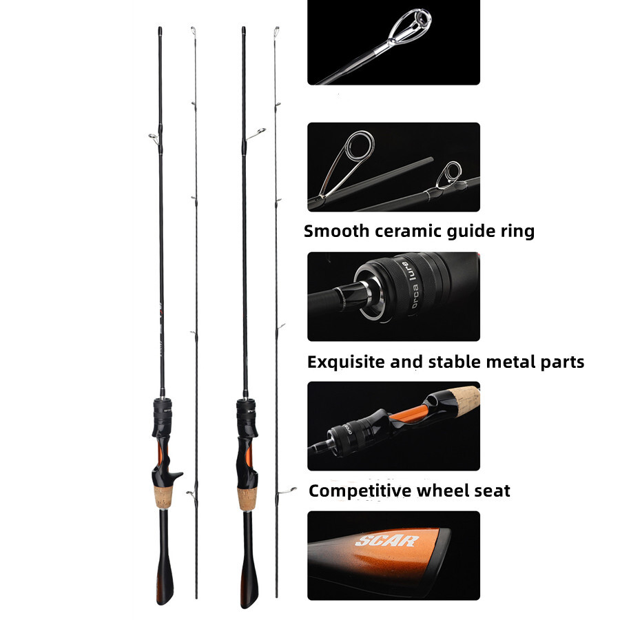 Trout Fishing Rod 1.53M 1.68M 1.8M Portable Carbon Fiber Spinning Casting Poles
