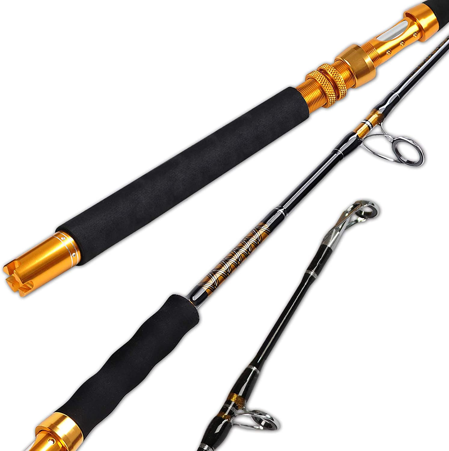 Jigging Spinning Rod Saltwater Offshore Solid Heavy Jig Fishing Pole 1PC & 2PC