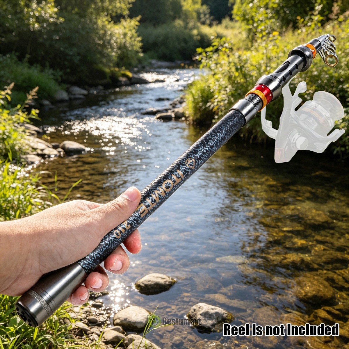 Heavy Duty 2.1M Carbon Fiber Fishing Rod Travel Telescopic Pole Spinning Rod US