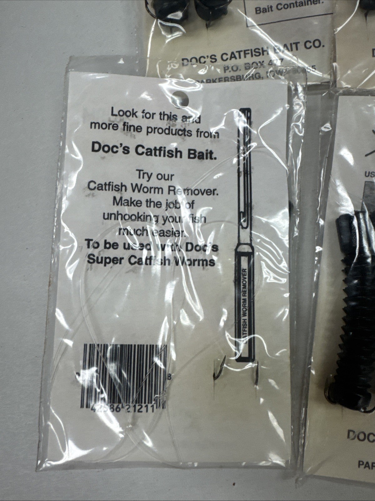 DOC’S SUPER CATFISH WORMS 12 PK DCW-BLACK WORKS w/ DOC’S SONNY’S & JUNNIES