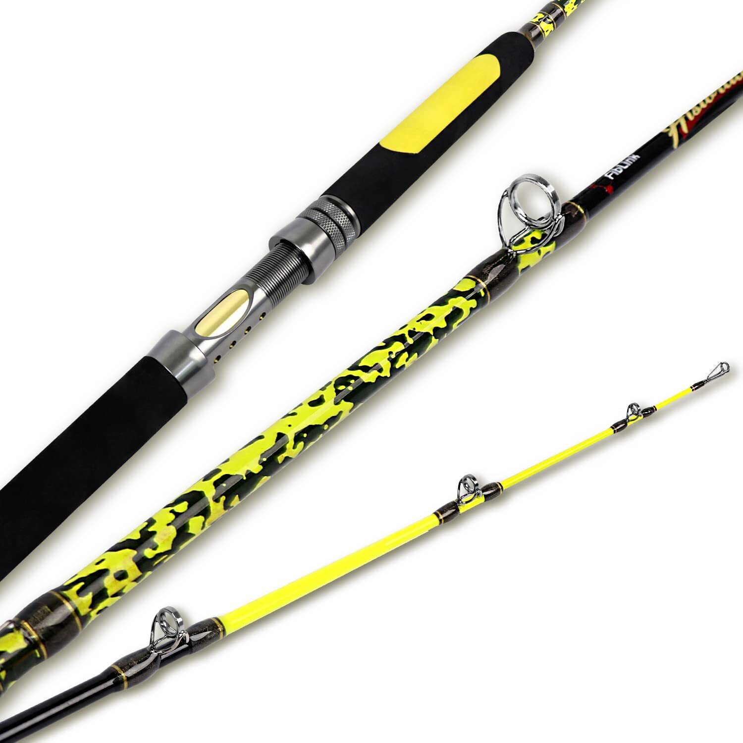 Catfish Rod 1Pc/2Pc Heavy Baitcaster Catfishing Fishing Pole 6’6″/ 7’6″/ 8’/ 10′