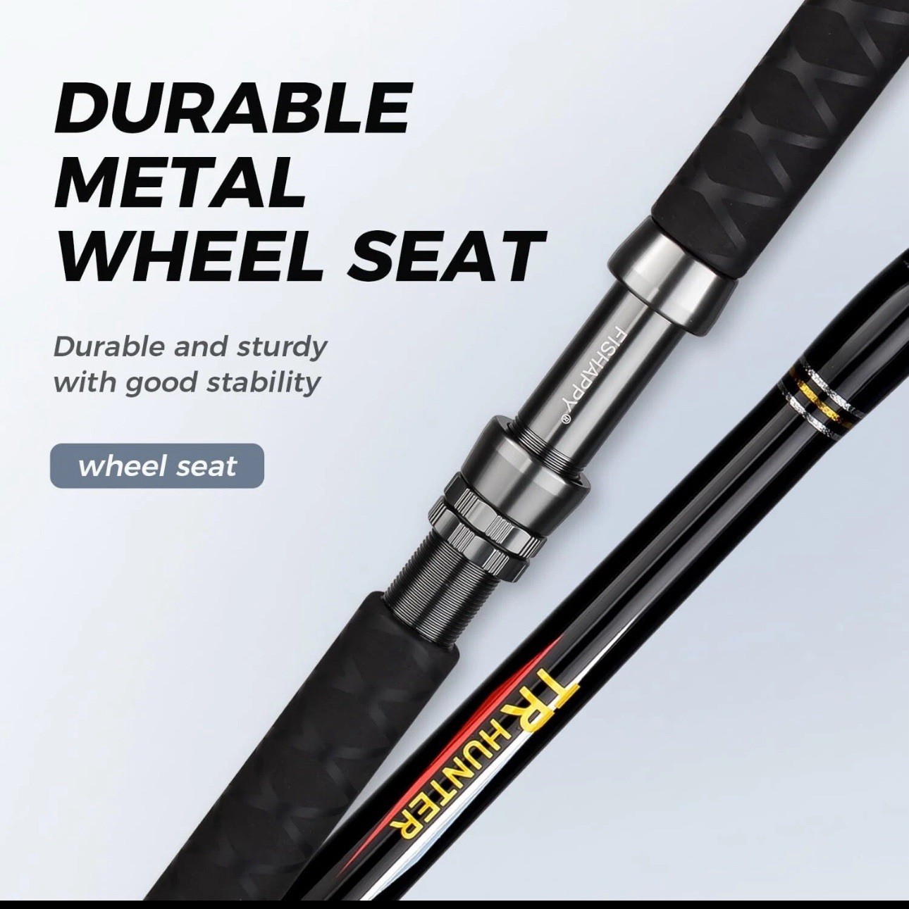 TR Hunter — 6′ 80-120lbs 1Pc Trolling Rod Saltwater Offshore Heavy Roller Rod