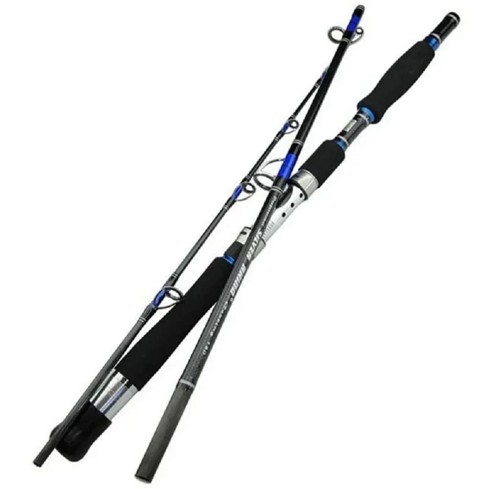 Portable Saltwater Offshore Heavy 3-Piece Spinning Rod 30-50lb Fishing Rod Po…