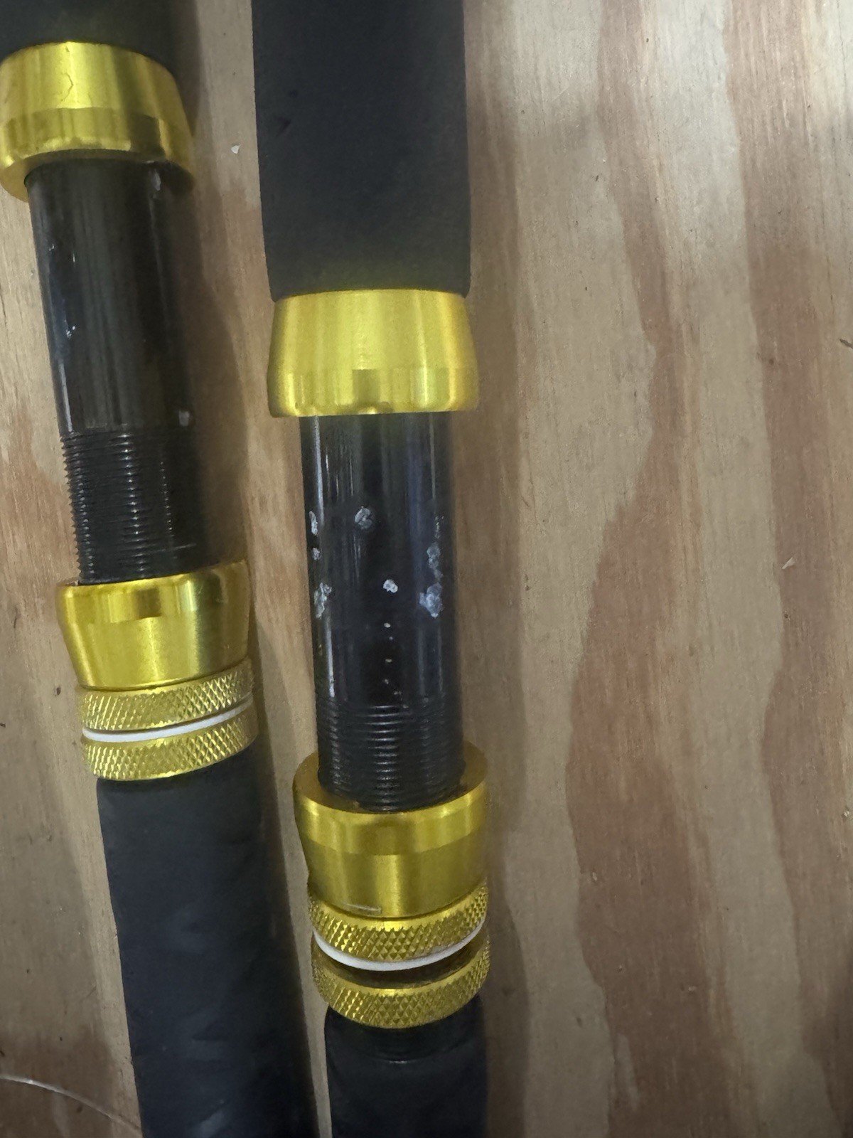 A pair, Okiaya Venom Pro Series 50-80 lb. Identical except, tip replaced on one.