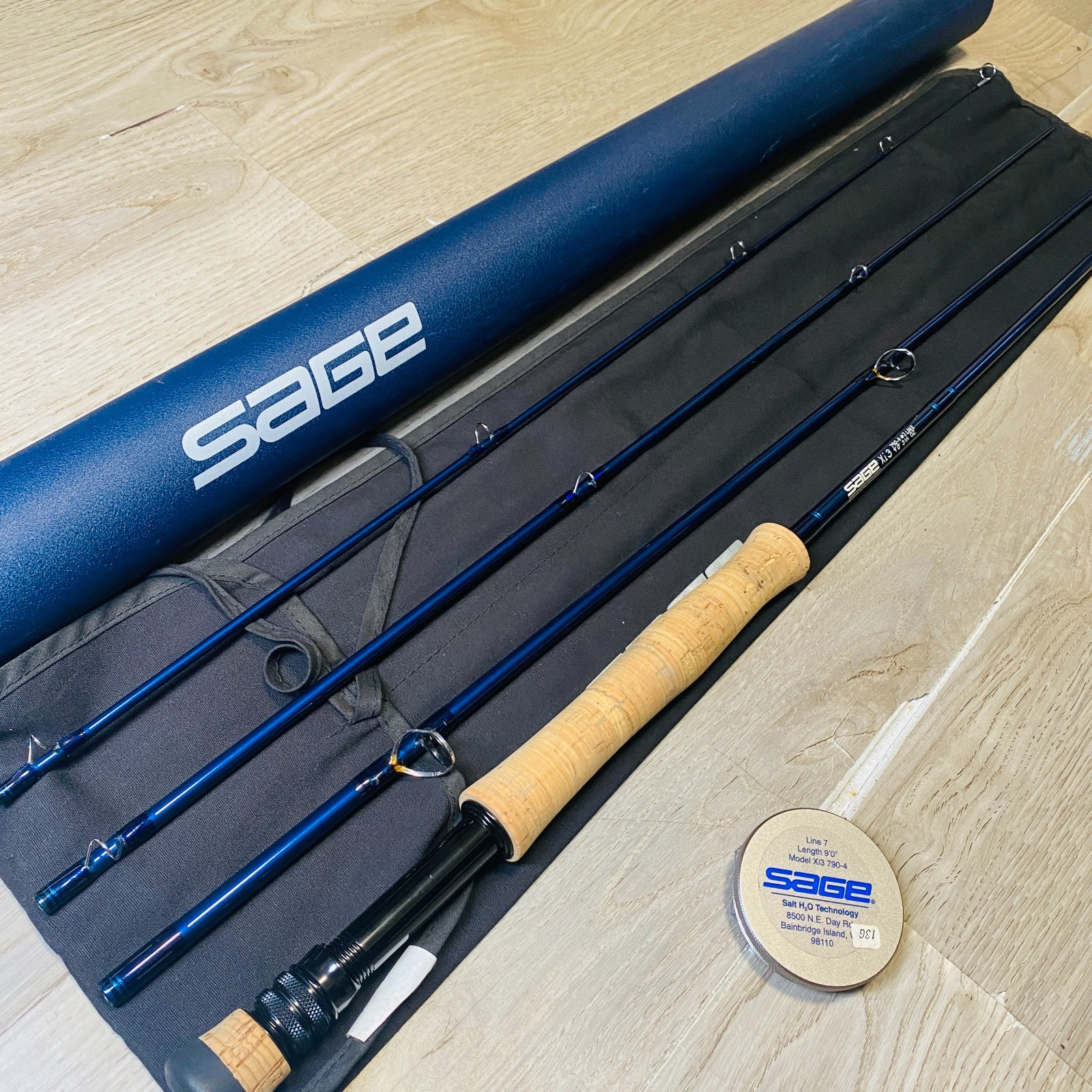 SAGE Xi3 790-4 7wt 9’0″ Salt Water Fly Rod w/Tube sock Excellent