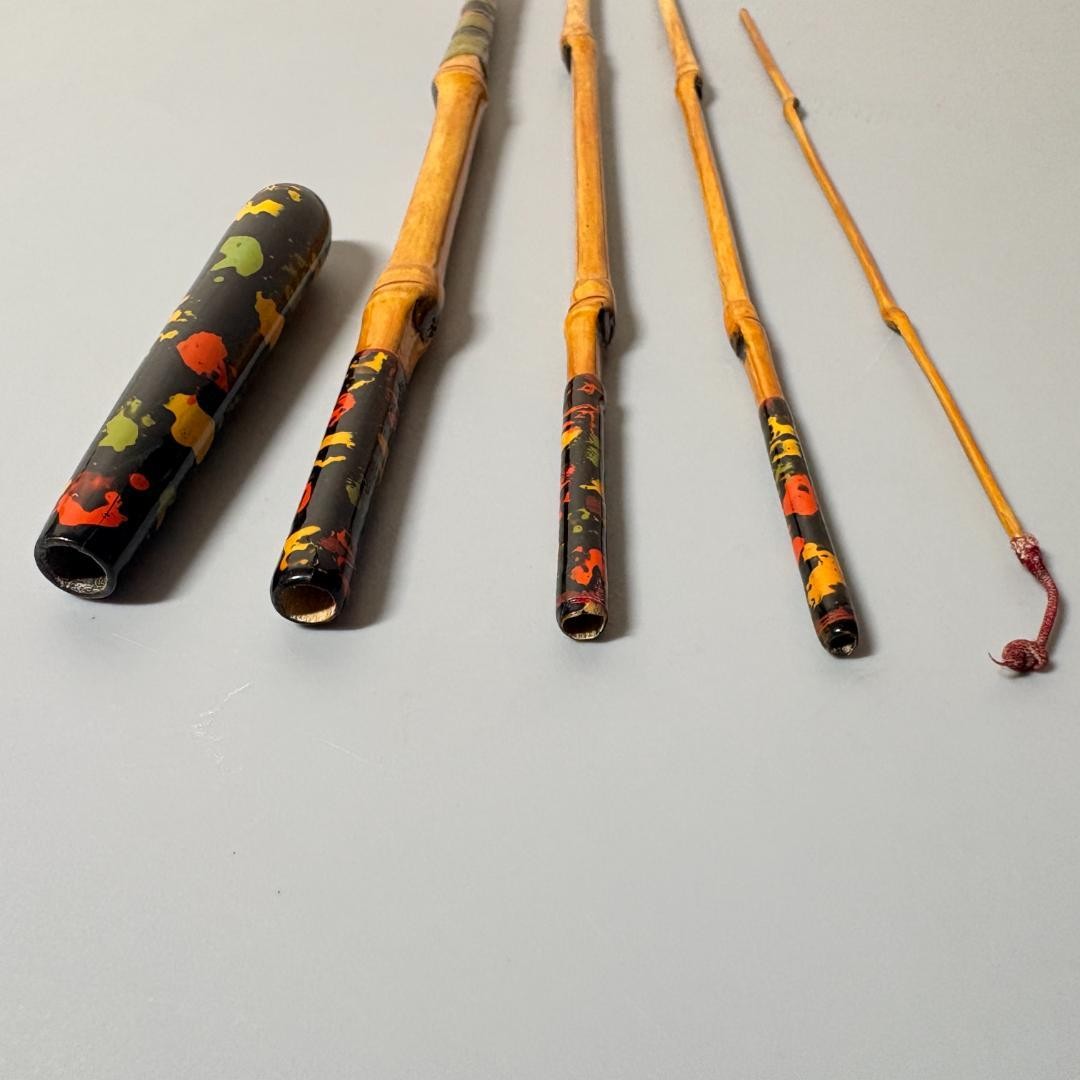 Bamboo Tanago Fish Rod Set 5pcs 60cm Japanese Accessory Collectible Used