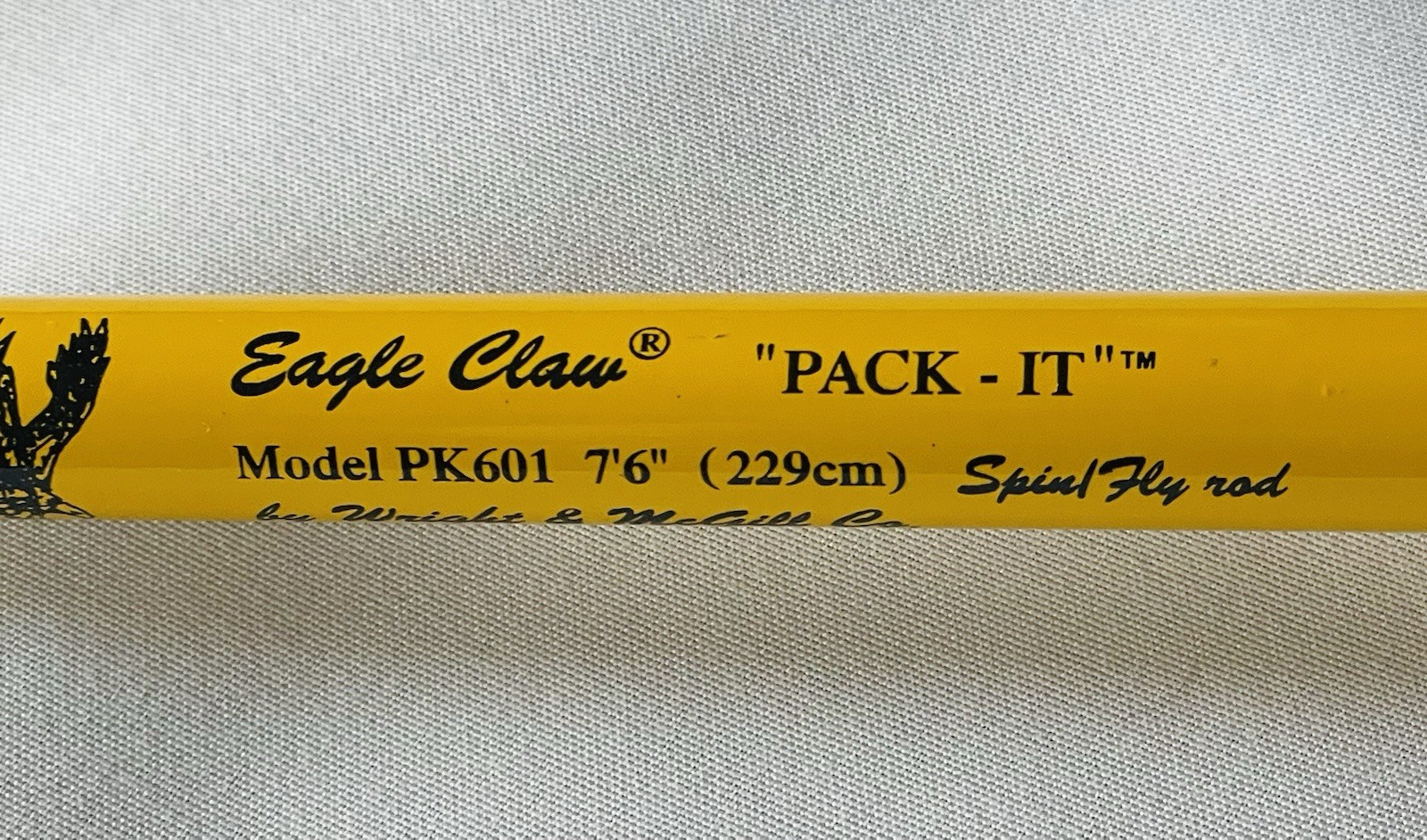 Eagle Claw Pack-It PK601 7’6 Spin Fly Travel Rod 4pc Yellow