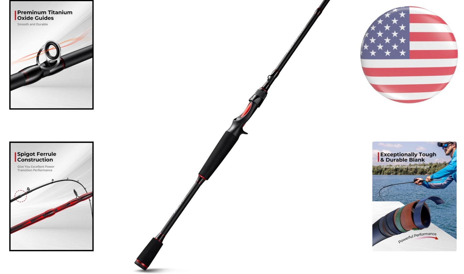 Torrent Medium Heavy Fishing Rod, 7’3″, IM6 Carbon – Versatile for All Species