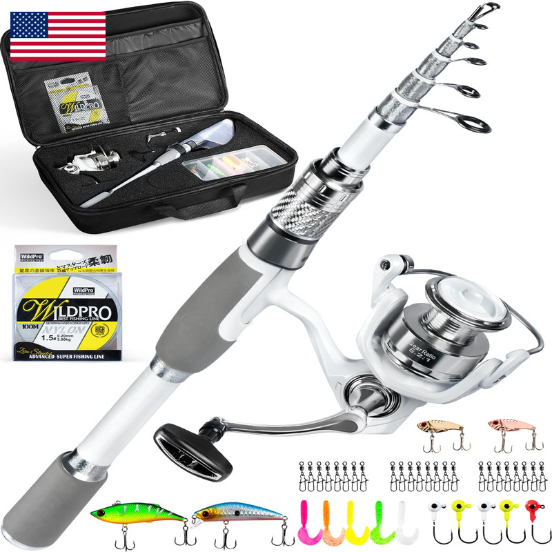 Ghosthorn Fishing Rod And Reel Combo Carbon Fiber Telescopic Fishing Pole
