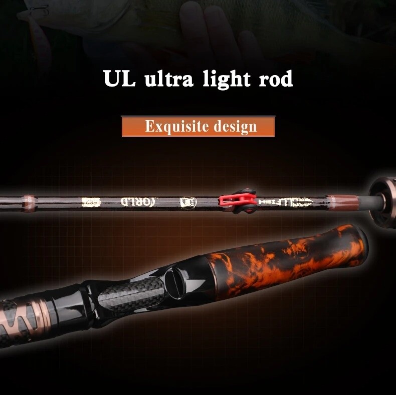 5.6ft 6ft Fishing Rod Carbon Fiber Ultra Light Rod Wood Handle Casting/Spinning