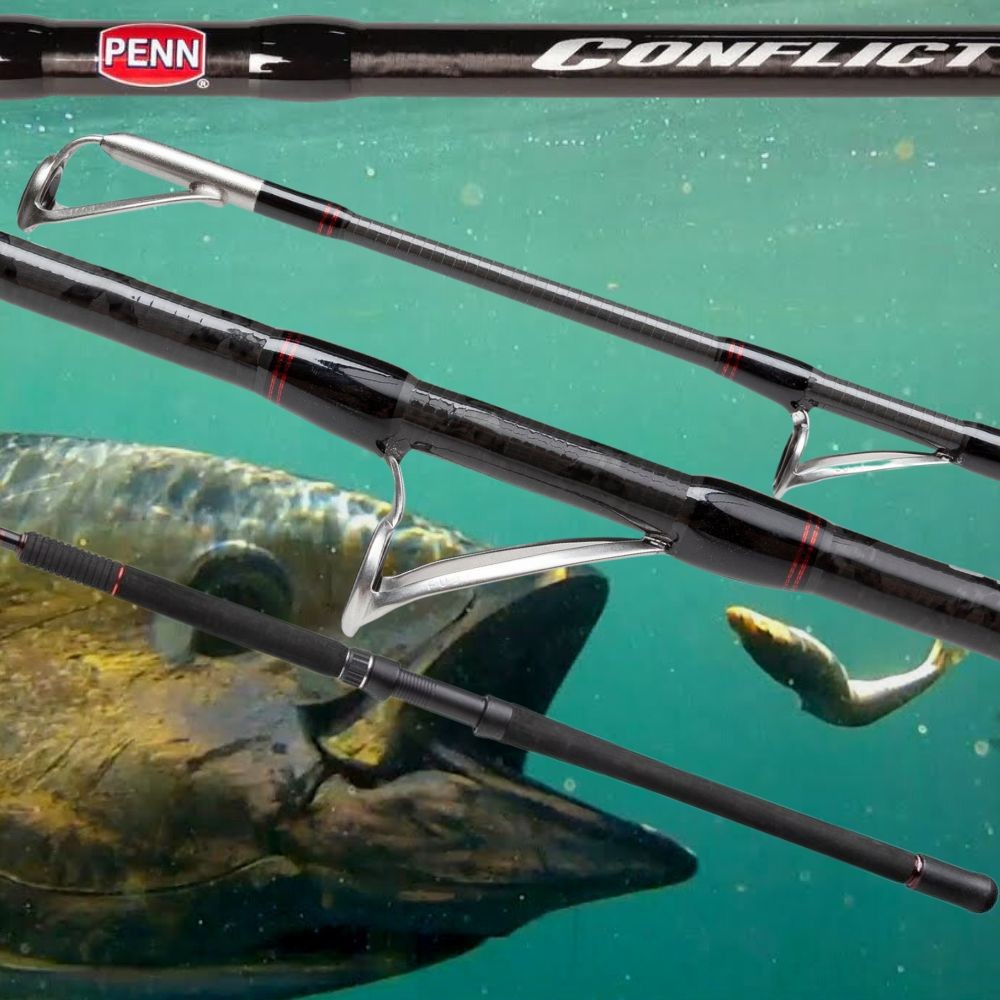 PENN Big Game Fishing Spinning Rod CONFLICT Tuna Broume 1.83m/100lb
