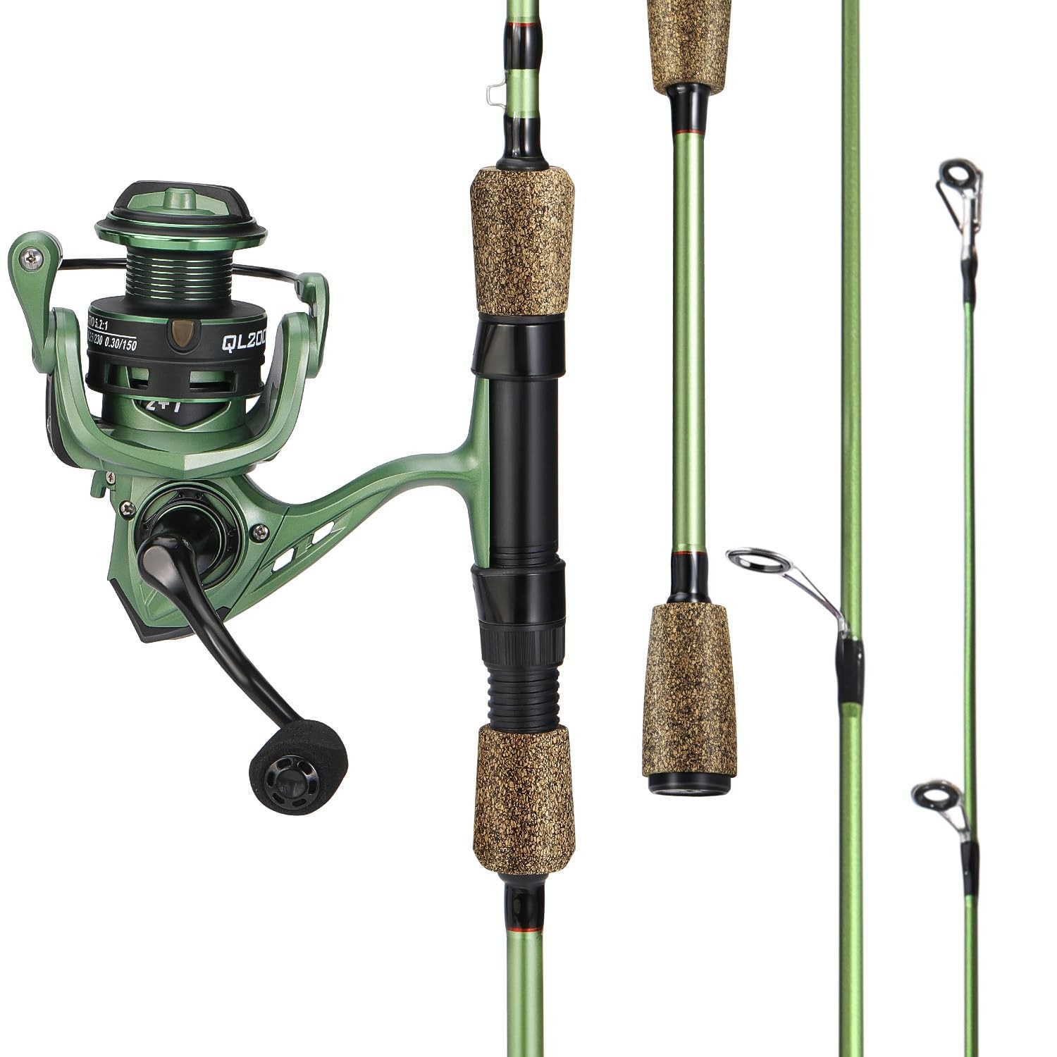 Bass Fishing Rod Combo, 30-Ton Carbon Fiber, Spinning, 5.2:1 Gear Ratio