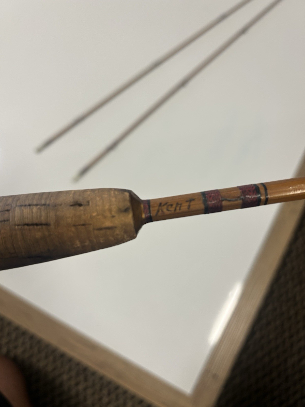 Rare Charles Kent 7’6” Split Bamboo Fly Rod | 3 Piece / 2 Tips | Original Tube &