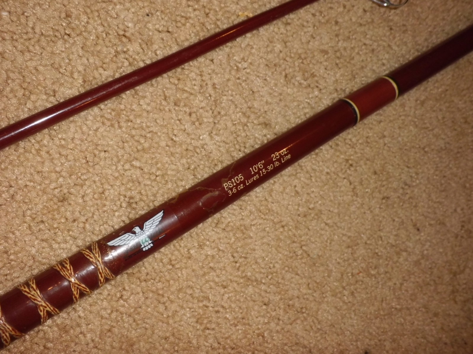 Vintage Fenwick PS105 Surf Spinning 10’6″ Rod- USA- 15-30lb test