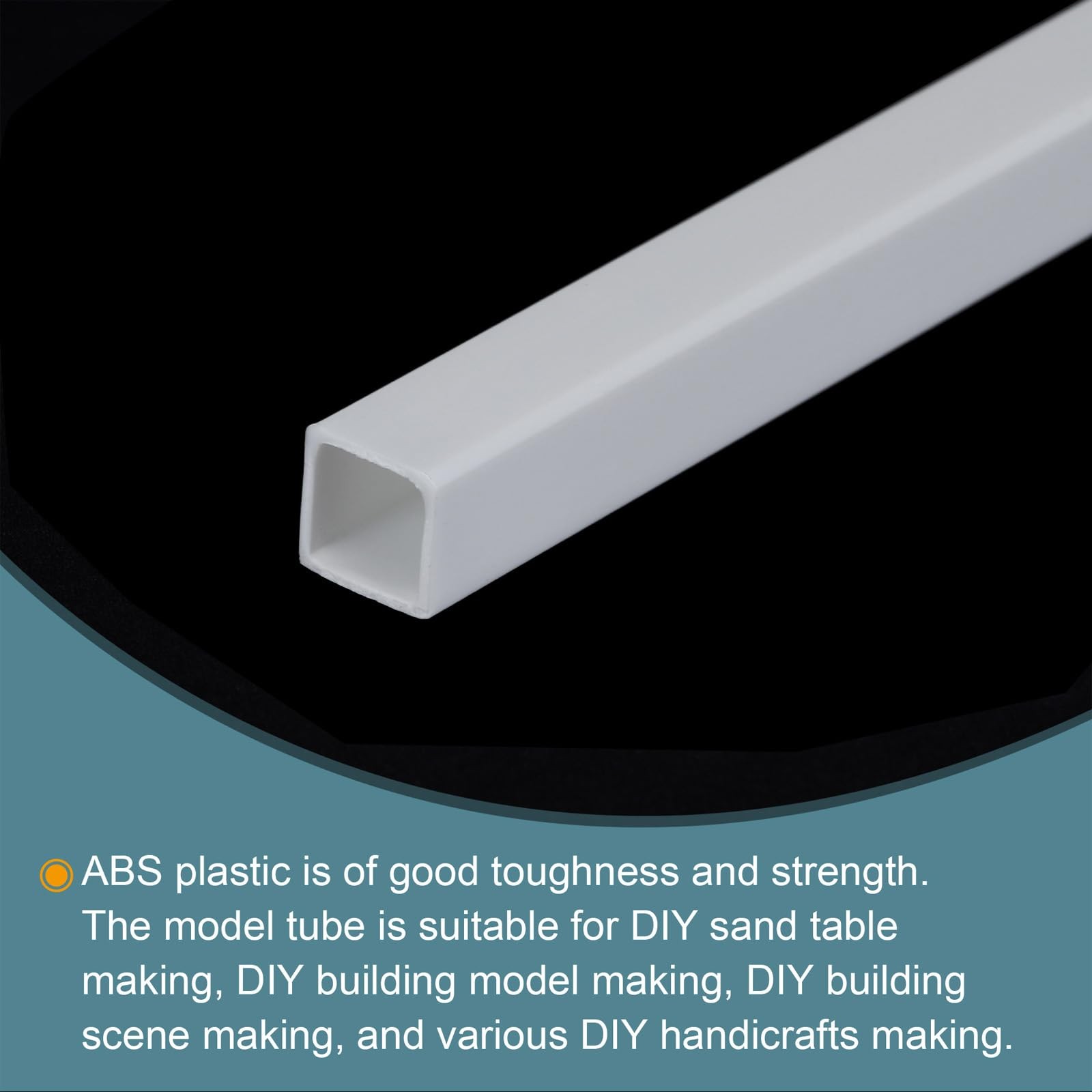 20 PCS 20 Inch Plastic Model Tube ABS Solid Square Bar 0.31×0.31 Inch White