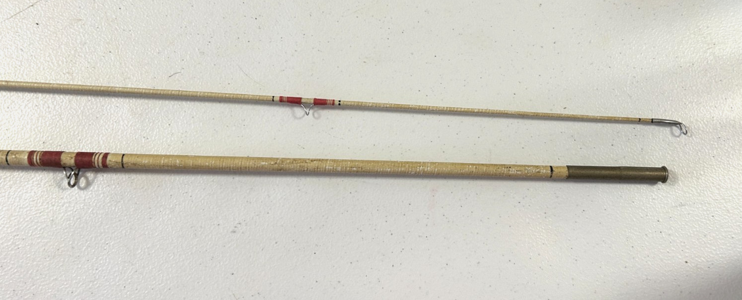 Vintage South Bend White Knight Fiberglass Fly Fishing Rod , 97″. 2 Piece