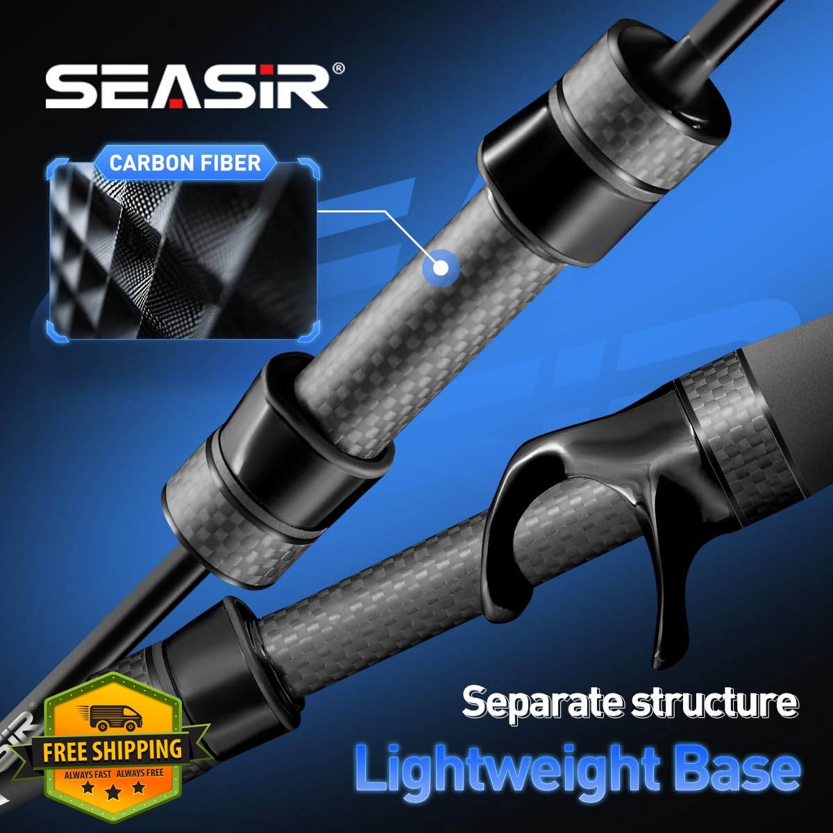 SEASIR Riveria Ultralight Fishing Rod, BFS Spinning Baitcasting Rod, 40T Carb…