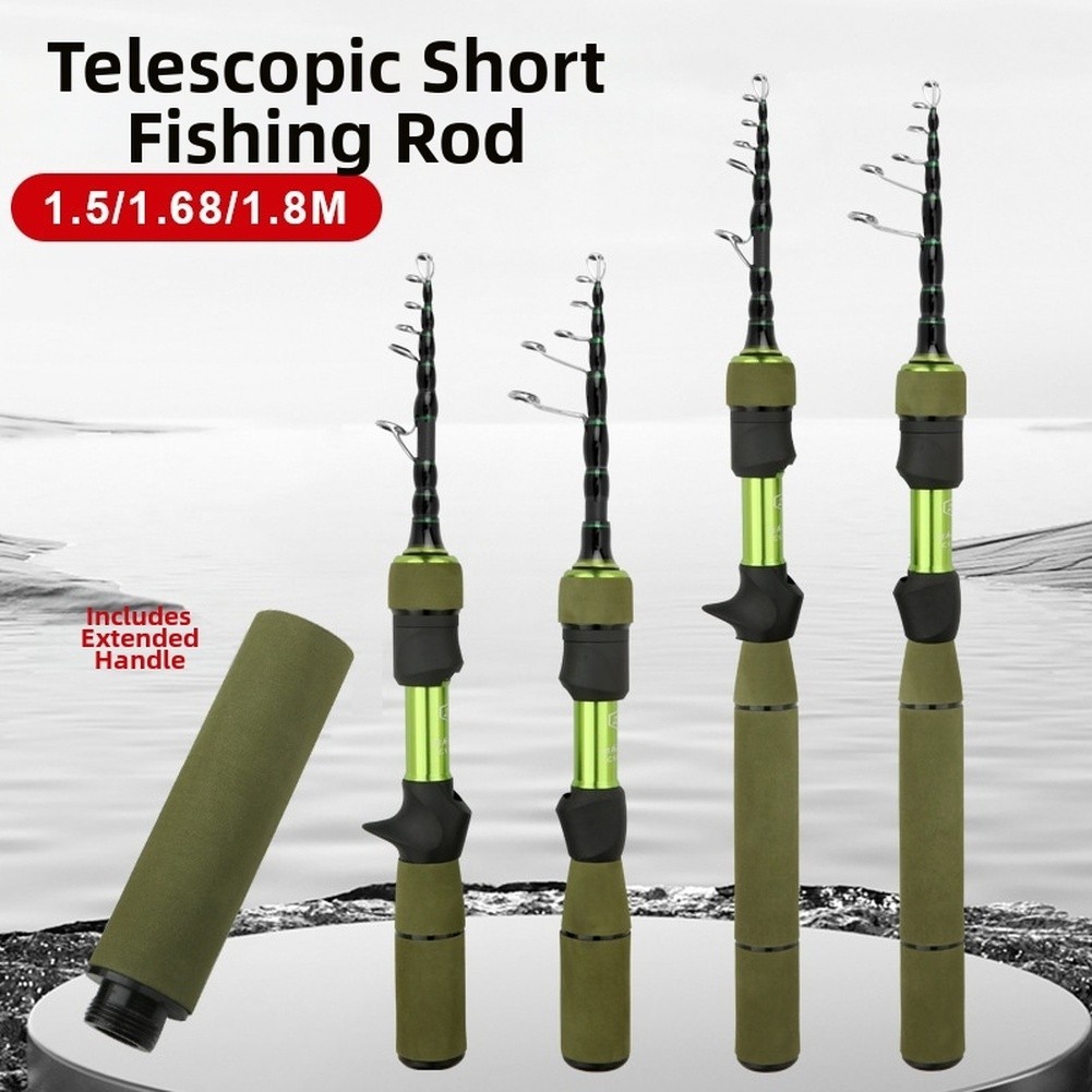 Telescopic Fishing Lightweight Rod Adjustable Design Comfortable Grip Handle
