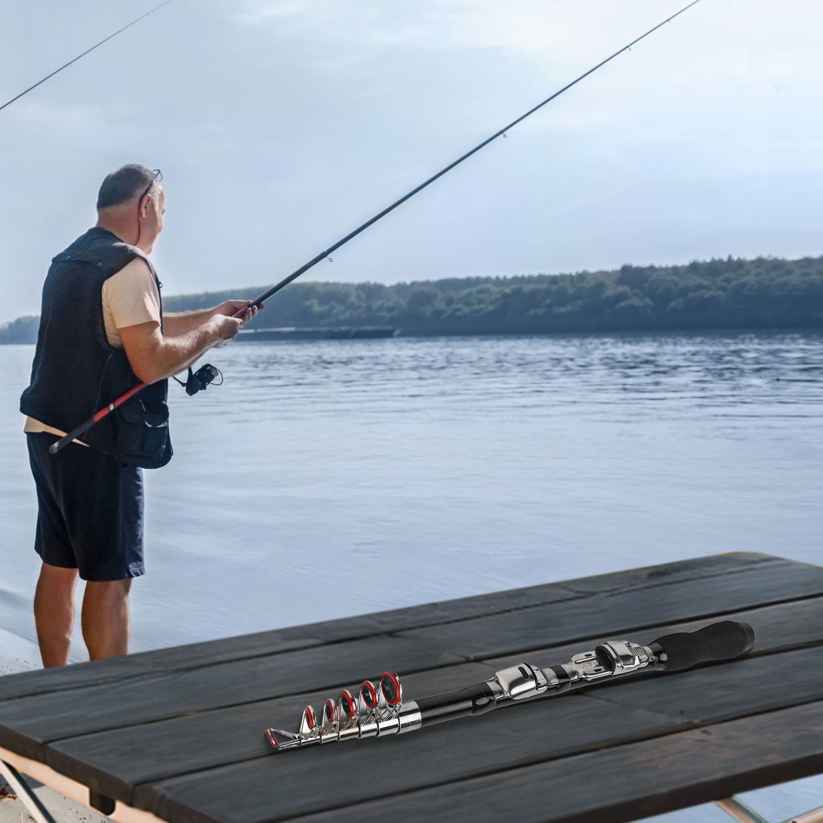Packable and Lightweight for MINI Fishing Rod with Carbon Fiber Butt Material