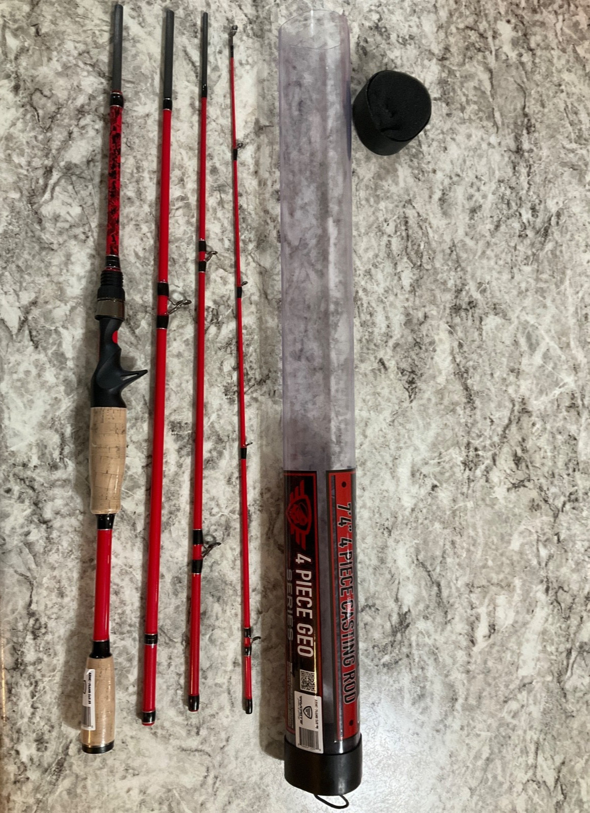 Favorite ARM724MH PBF Army 7′ 2″Medium Heavy GEO Casting Rod, 4pc Travel Rod.