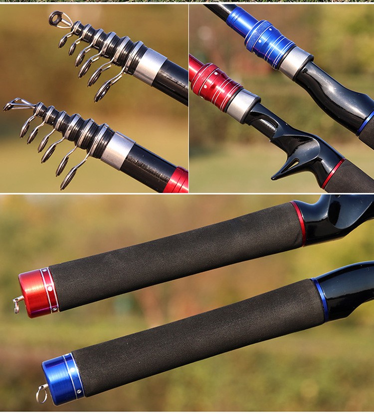 Power Telescopic Rock Fishing Rod 1.5M-2.4M Carbon Fiber Spinning Fishing Poles