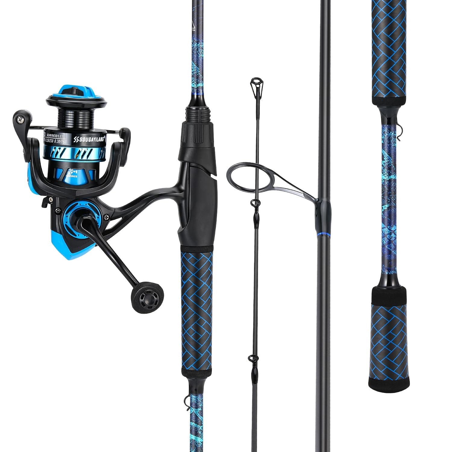 Sougayilang Spinning & Baitcaster Fishing Rod and Reel Combo,IM7 Graphite 2Pc…