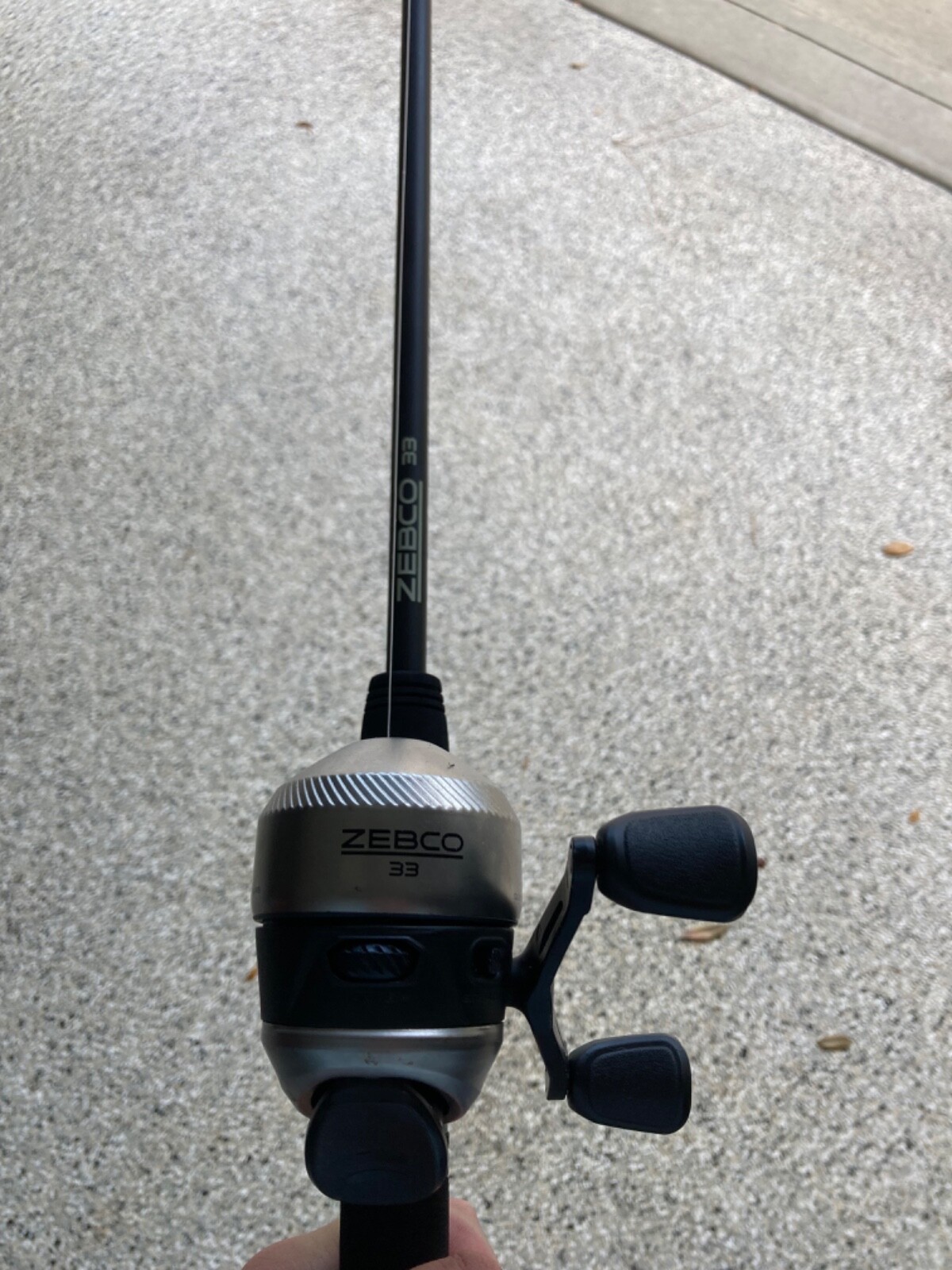 Zebco 33 fishing rod and reel, good first rod.