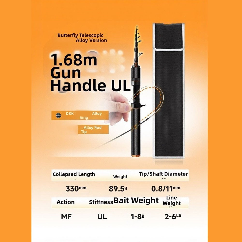 Portable Carbon Fiber Rod UL Light 1.5m 1.68m for Stream and River Use