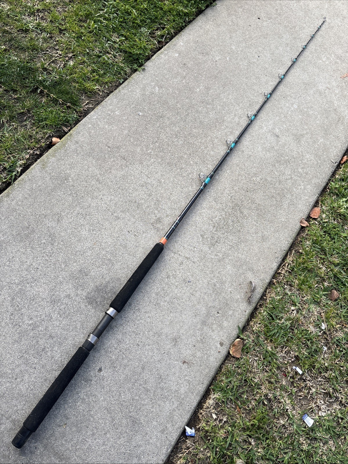 Calstar Grafighter 870L 7’ 15-30LB 1-Piece Fishing Rod USA READ 2 DAMAGED GUIDES