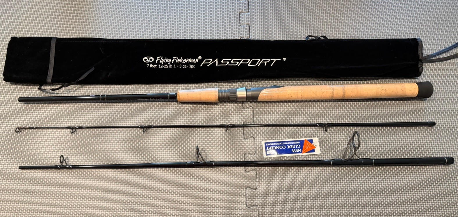 Flying Fisherman 7′ Passport Travel Spinning Fishing Rod 12-25 Lb 1-3 Oz -3 Pc