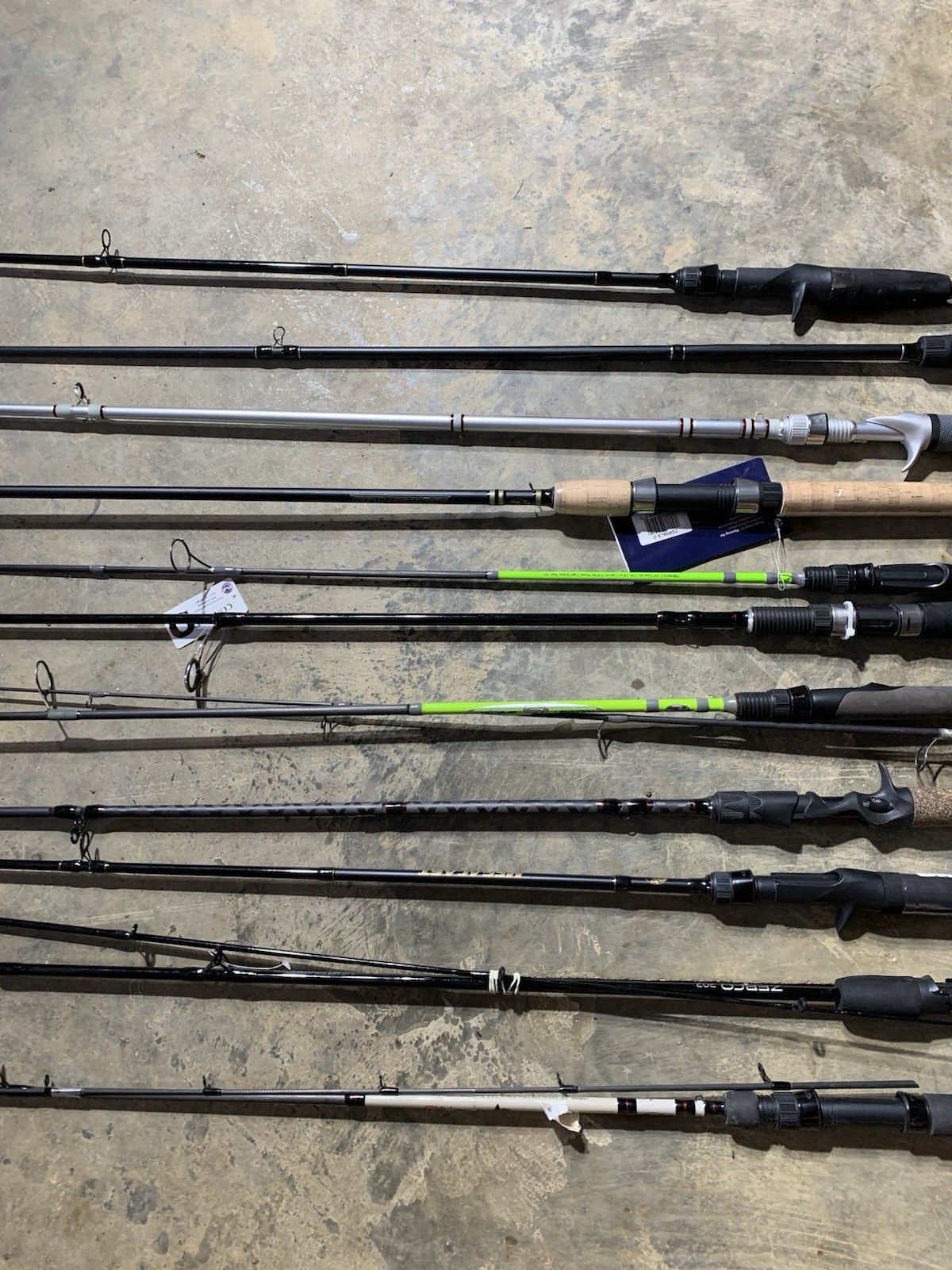 LOT OF 10 BASS PRO SHOP, Lews, Berkley FISHING RODS (BROKEN)