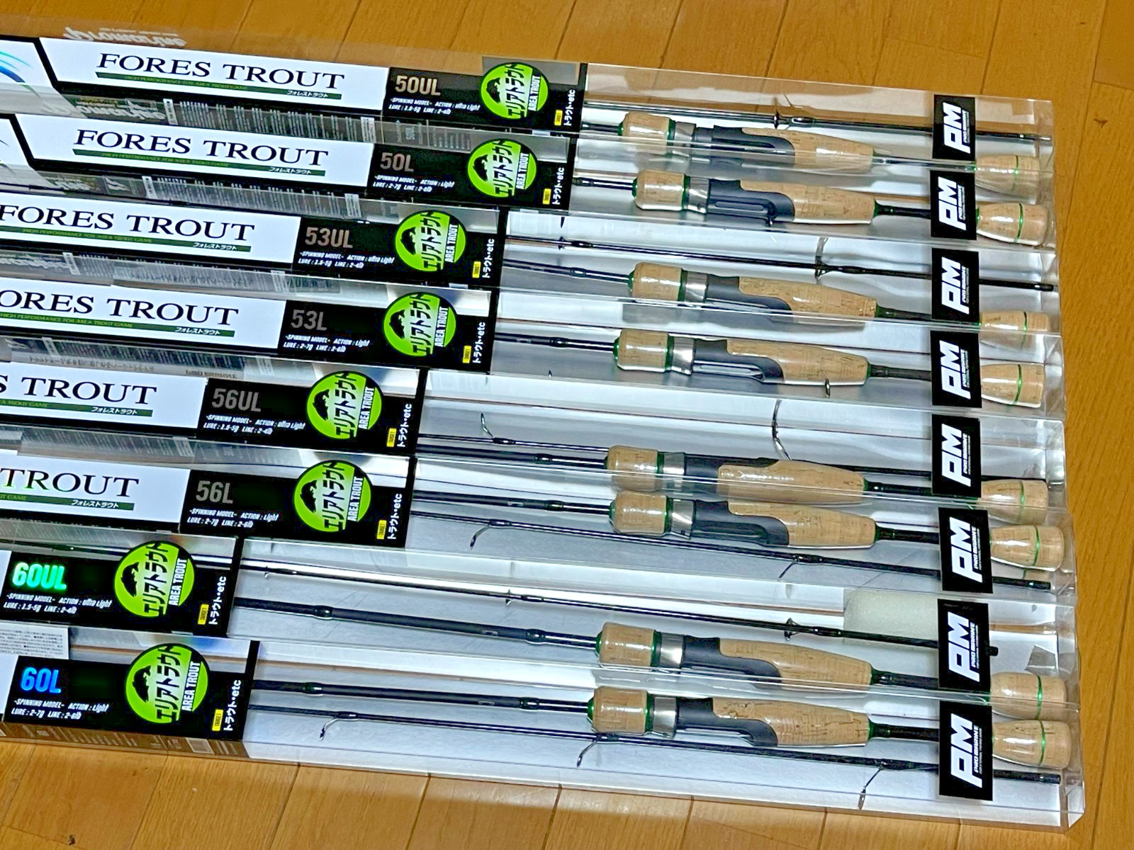 ** PRO MARINE FORES TROUT Area trout game Spinning Rod variations from Japan