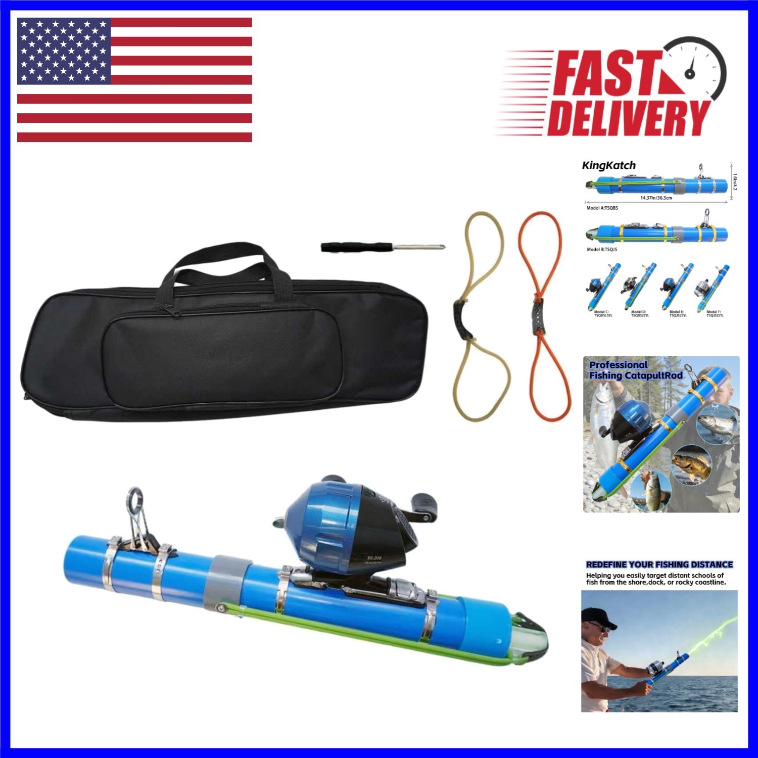 Portable Fishing Catapult Rod – Durable Telescopic Bait Launcher for All Anglers