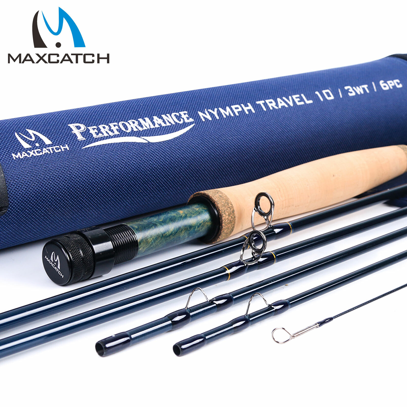 Maxcatch 3WT 10ft 6Sec Nymph Travel Fly Fishing Rod Graphite IM10 Fast Action
