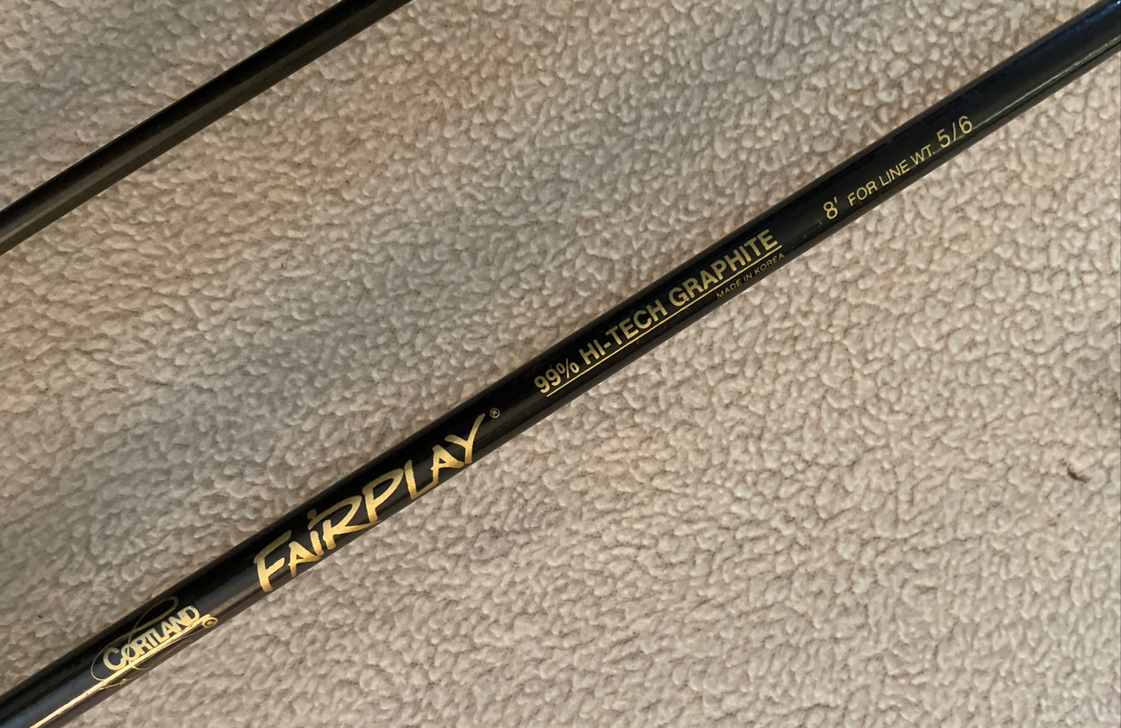 CORTLAND FairPlay Hi-tech GRAPHITE FLY FISHING ROD 8 foot 5-6 Line Wt. 2 Piece