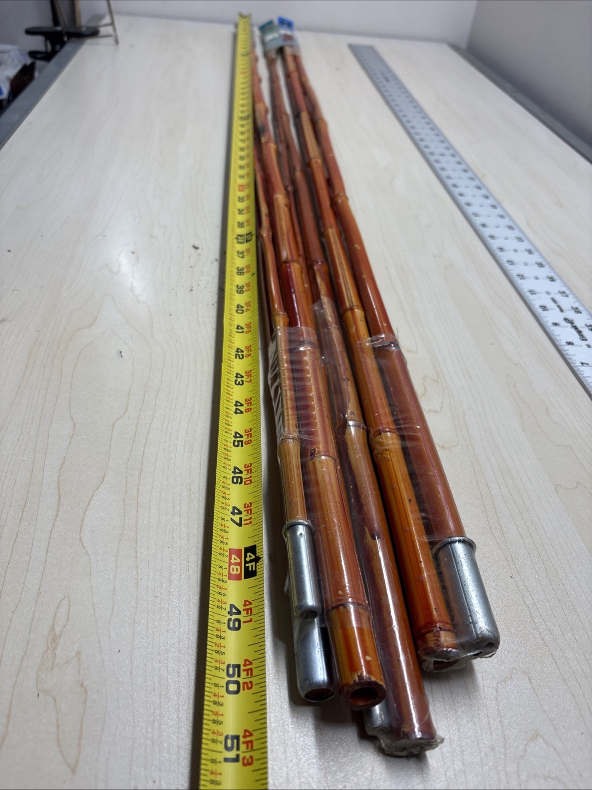 Lot of 3, B’n’M’s 8 & 12 Ft Jointed Bamboo Poles 2&3 Piece, BnMs TL82 L123 READ