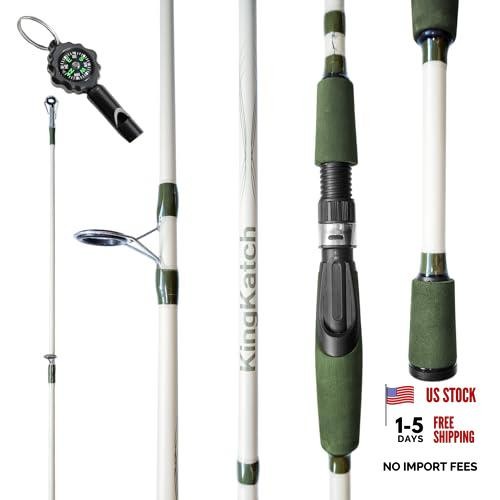 6’0″ Medium Power Spinning Fishing Rod – Carbon-Fiberglass Composite Rod