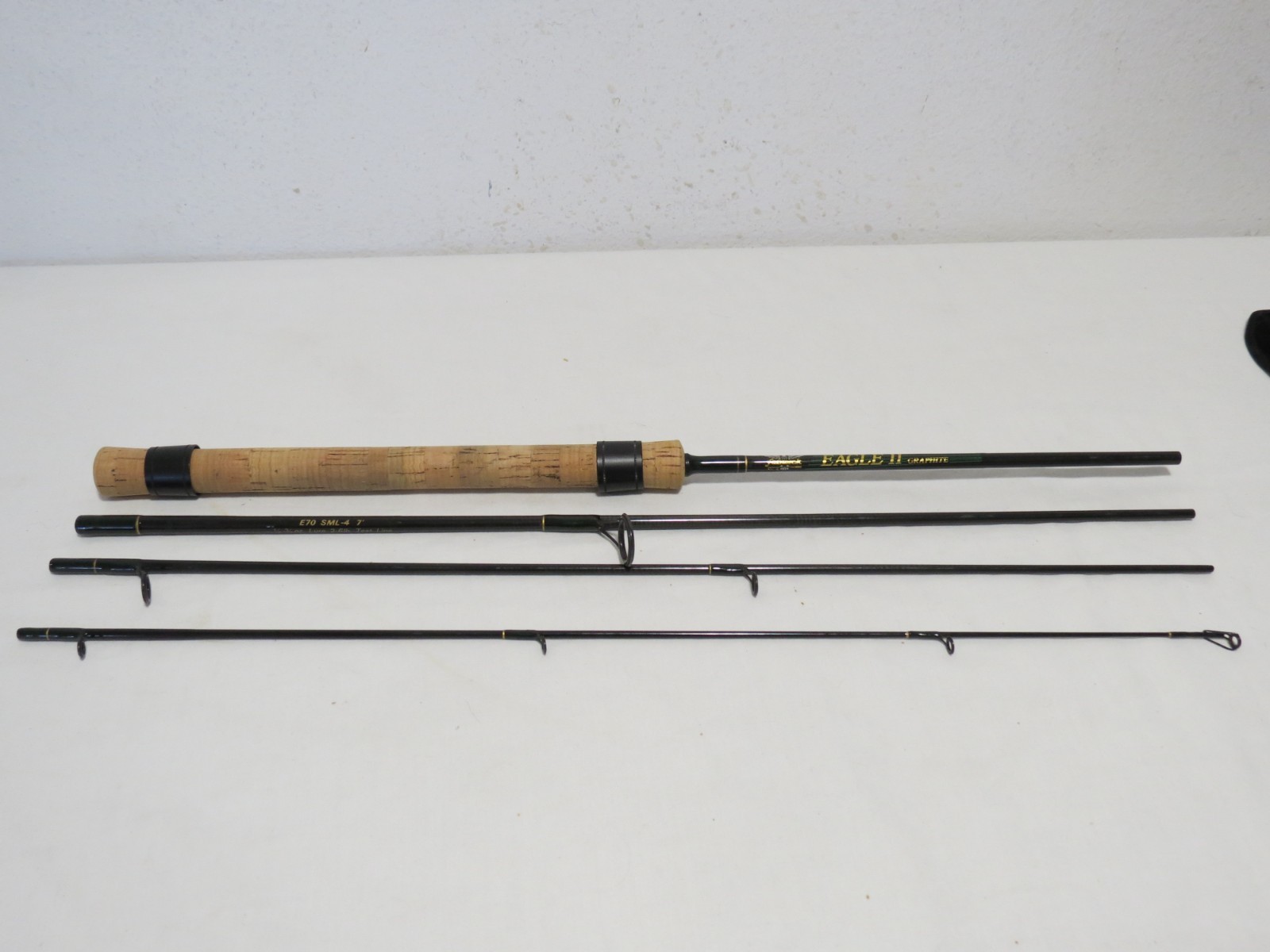 Fenwick Eagle II Graphite E70 SML-4 7′ Aftma WT 6 Spinning Rod 4 pcs Tube + Wrap