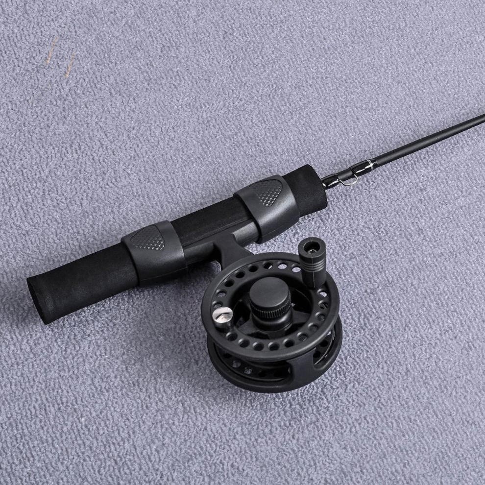 1 set Simple and quick retractable ice fishing raft rod and fishing reel