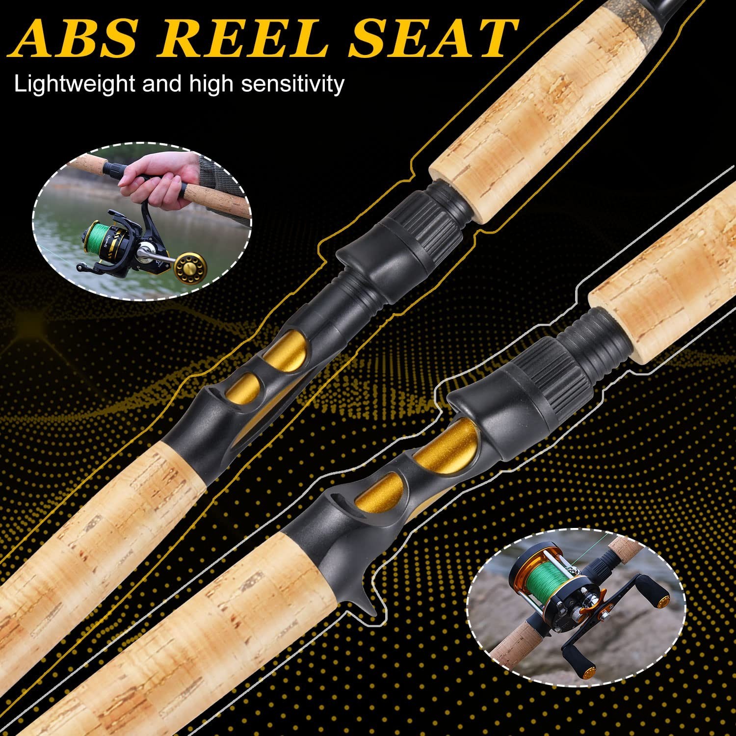 Inshore Saltwater Fishing Rods – 7′ Spinning & Casting Rods, IM7 Carbon, Cork Ha