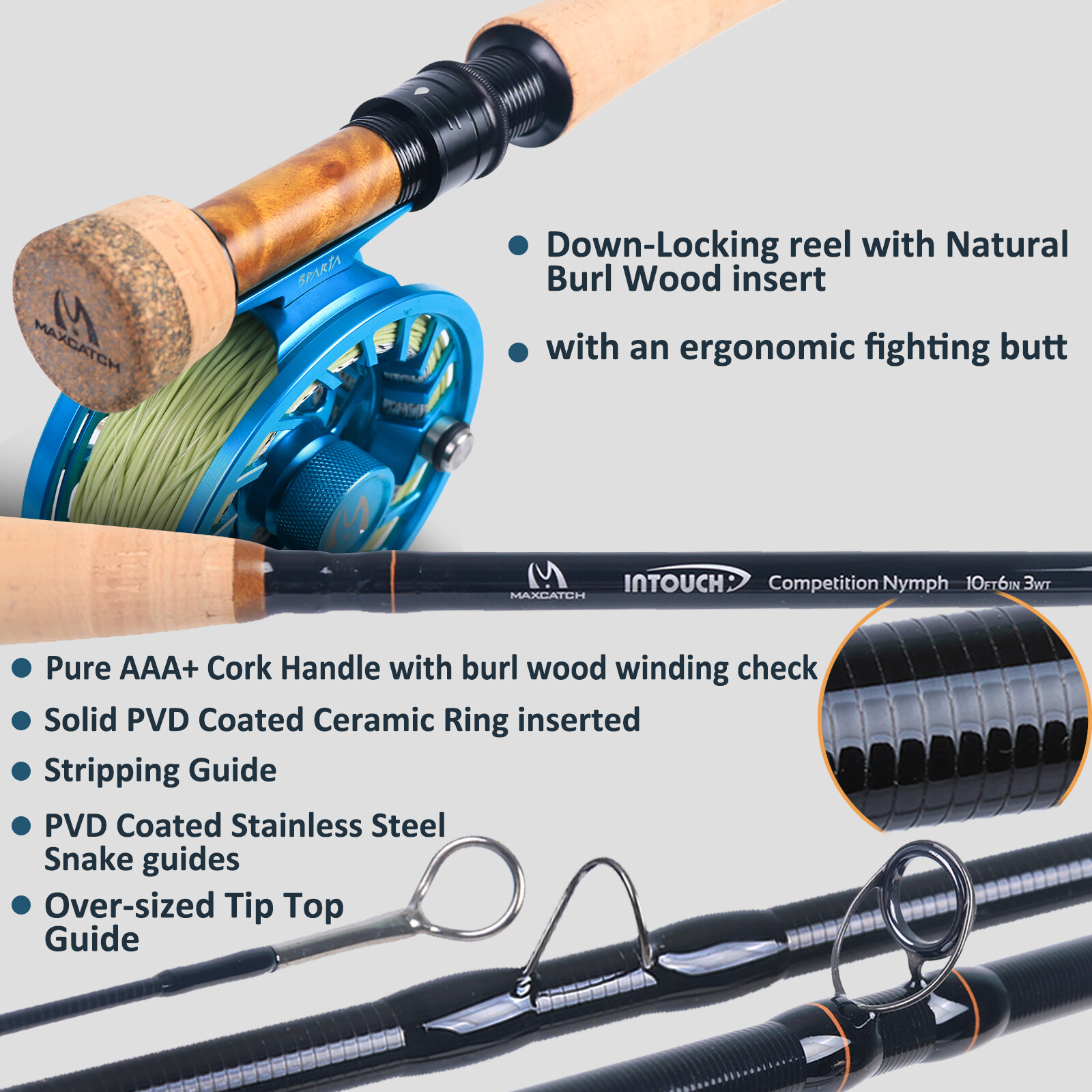 Maxcatch Competition InTouch 2/3wt Nymph Fly Rod for euro nymphing fly fishing