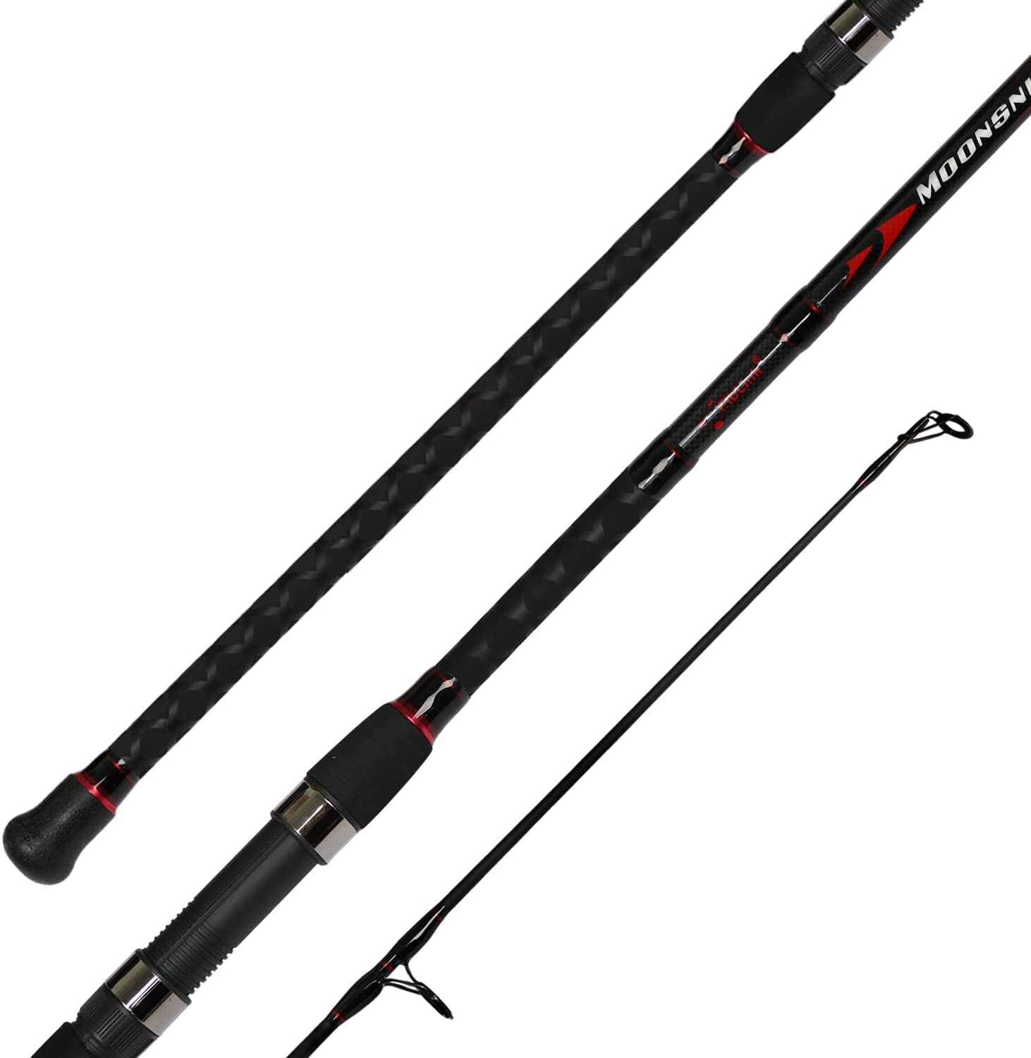 Travel Fishing Rod Solid Carbon Fiber 2-Piece/4-Piece Graphite Surf Spinning Rod