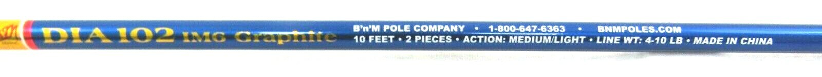 SPARE TIP SECTION FOR 2022 B’n’M DIAMOND SERIES CRAPPIE JIG POLE 10′ DIA102 BnM