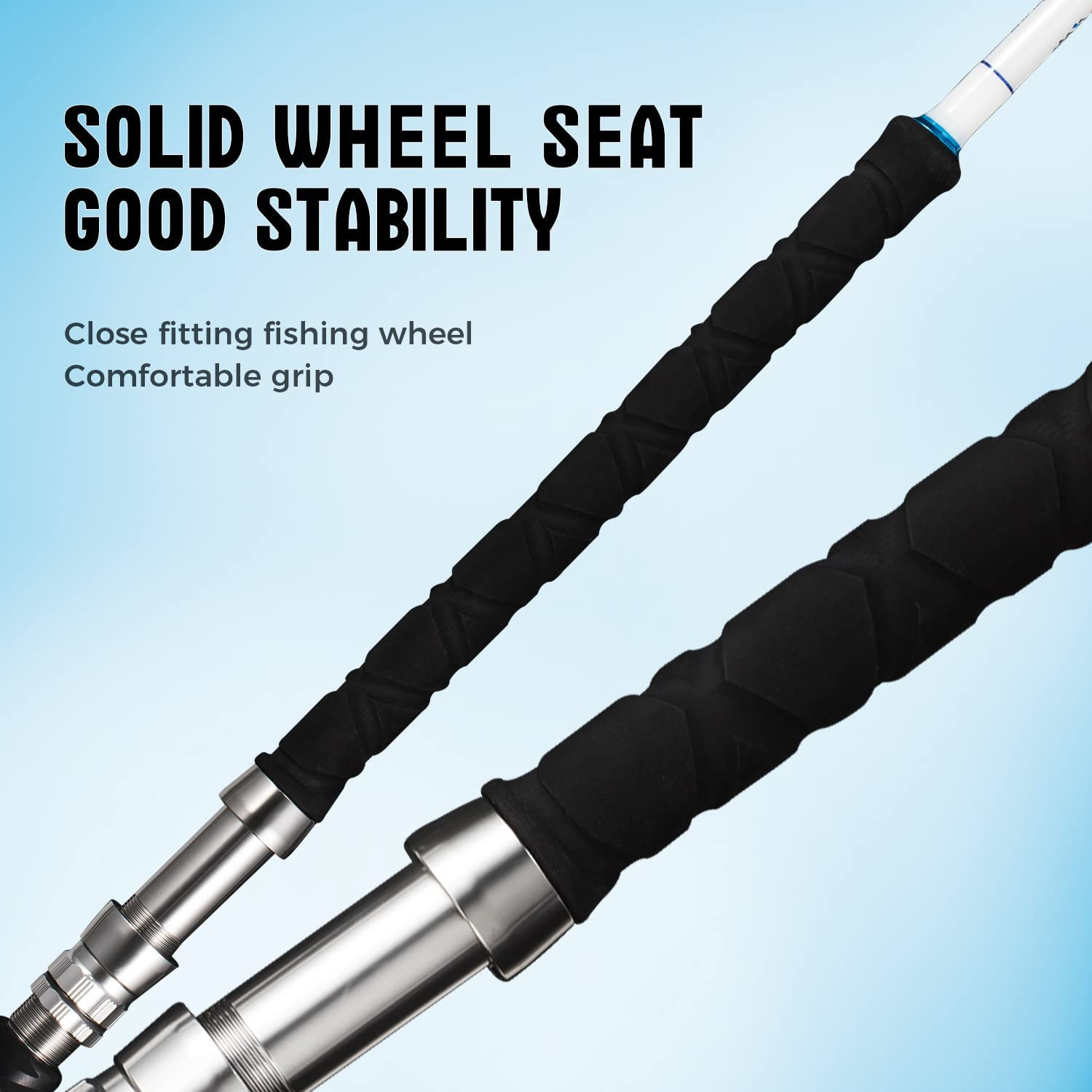 Saltwater Offshore Heavy Trolling Rod Big Game Boat Fishing Pole w Roller Guides
