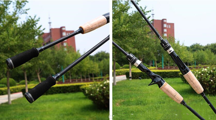 1.65M/1.8M Fishing Rod Carbon Fiber Spinning Casting Fishing Pole 2 Tip Fast Rod