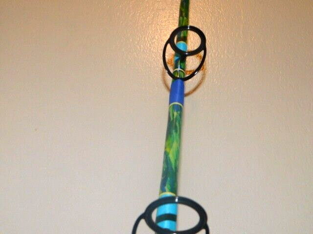 CUSTOM SPINNING ROD MAHI BLUE GREEN YELLOW MARBLE 25-50 LB 7′ NEW