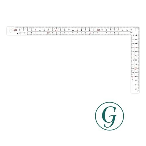 Shinwa Sokutei Carpenter’s Square Thick and Wide White 30cm Same Scale on Both